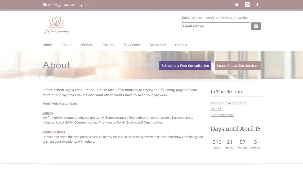 JG Tax & Accounting page