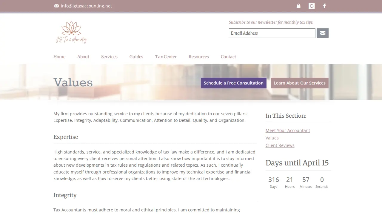 JG Tax & Accounting page