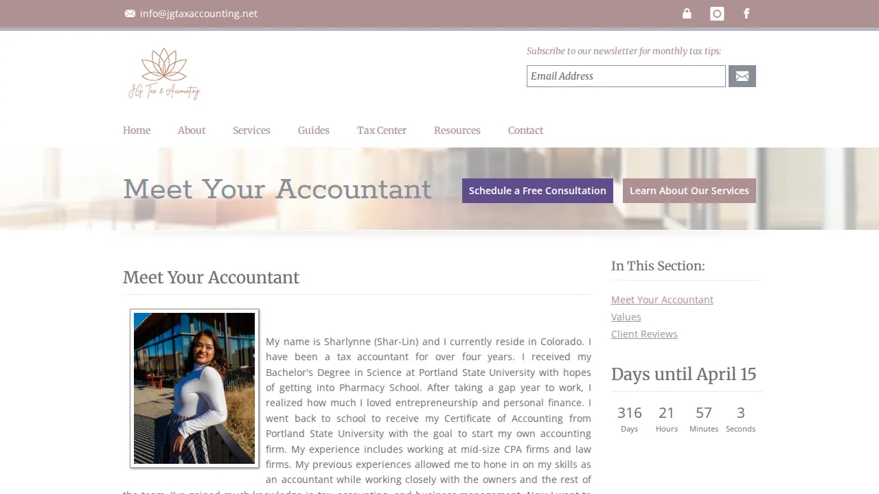 JG Tax & Accounting page