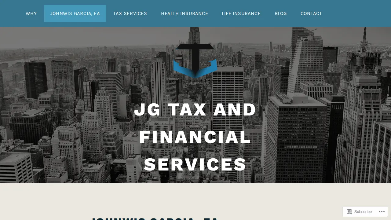 JG Tax and Financial Services page