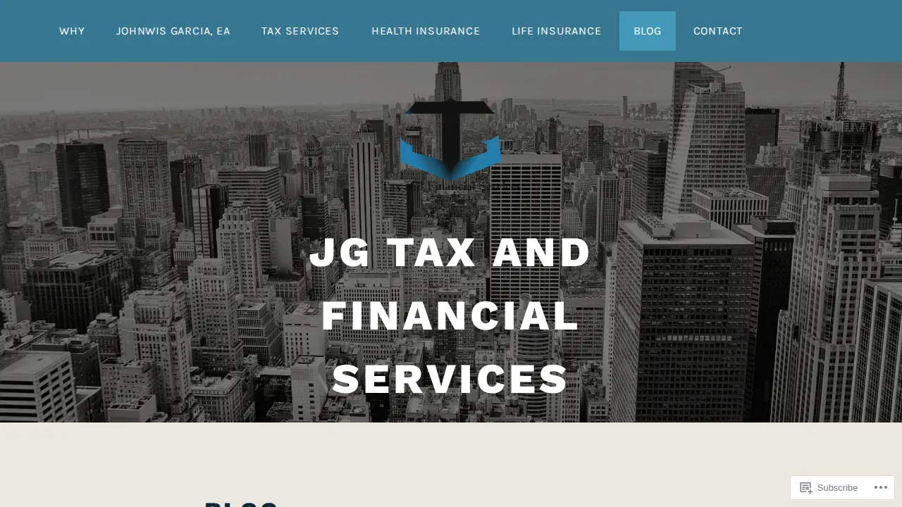 JG Tax and Financial Services page