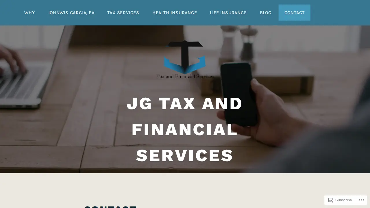 JG Tax and Financial Services page