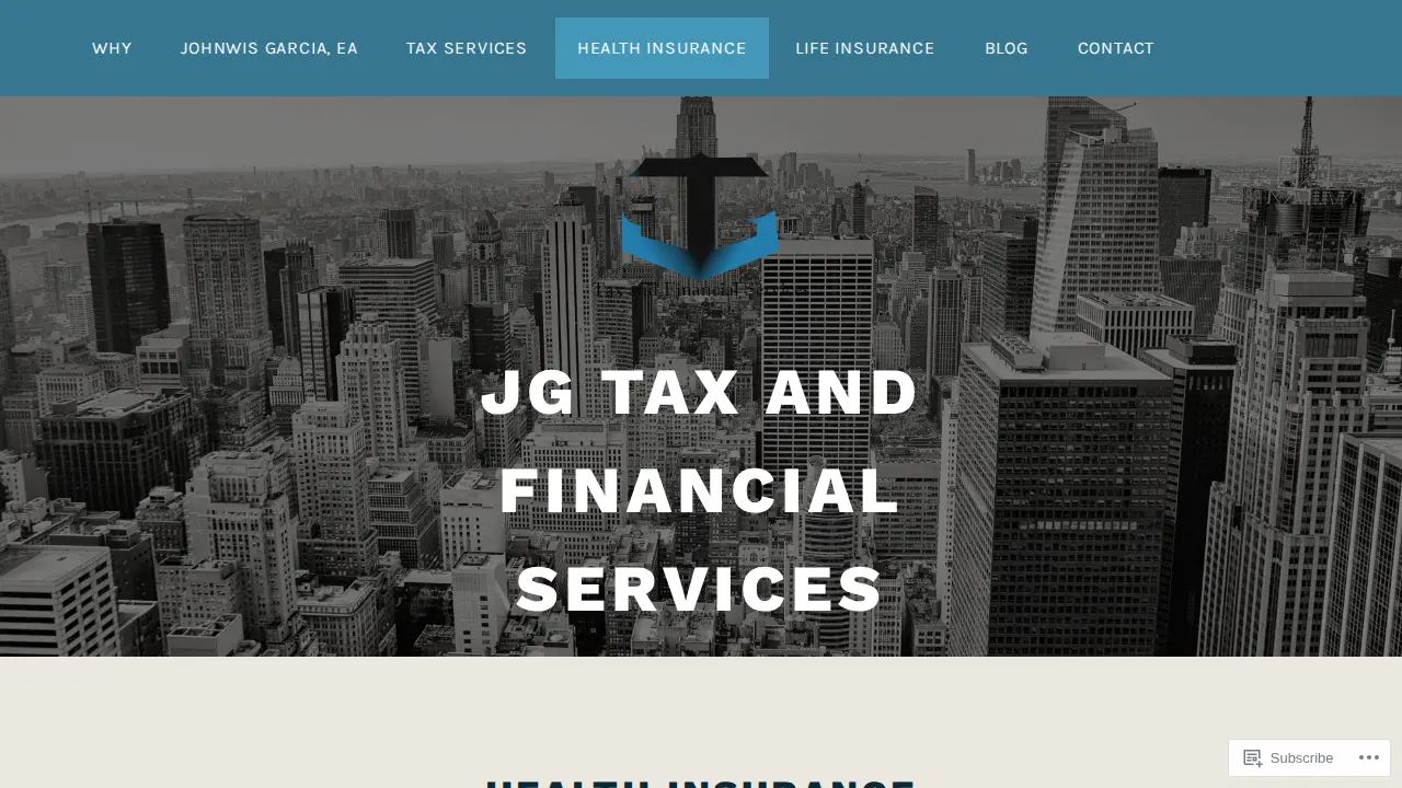 JG Tax and Financial Services page