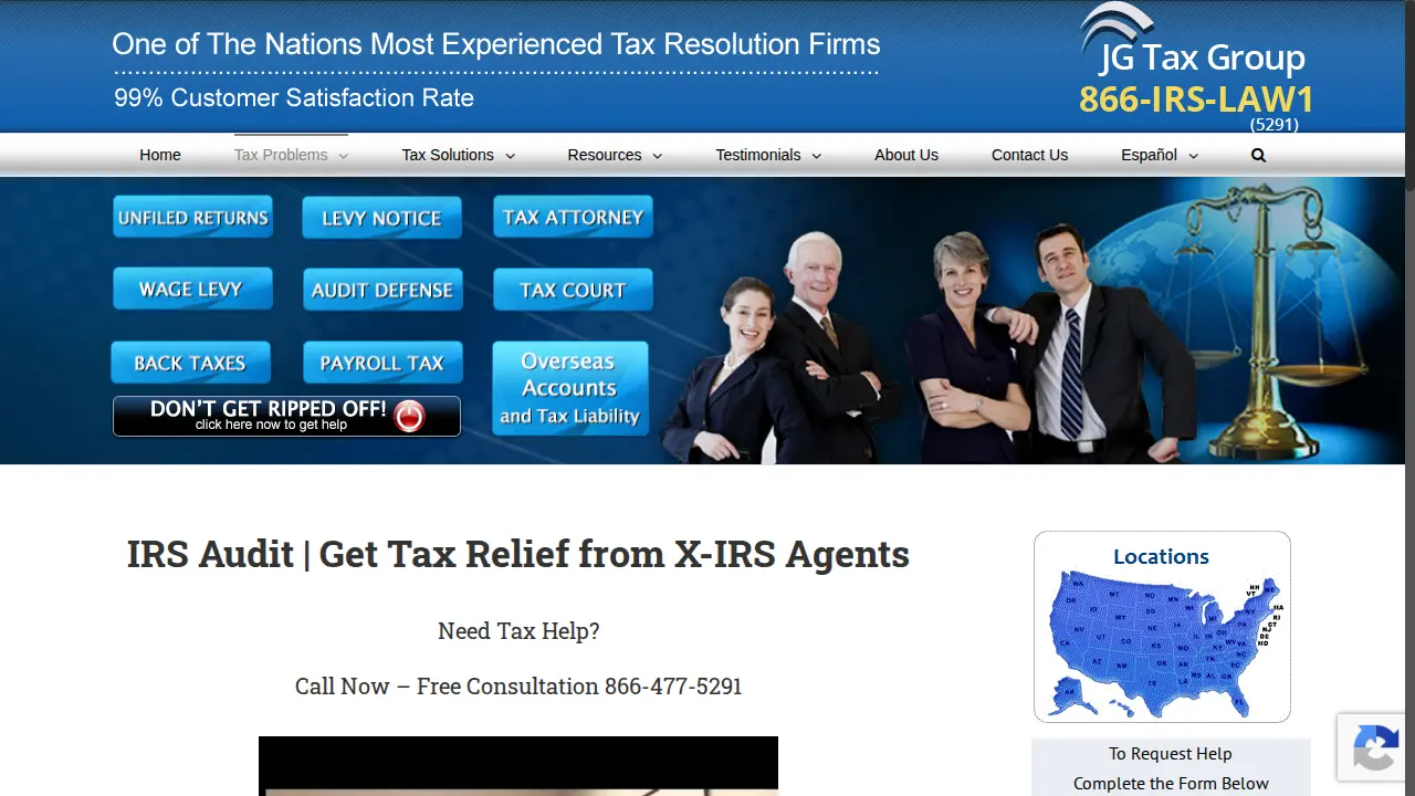 JG Tax Group page