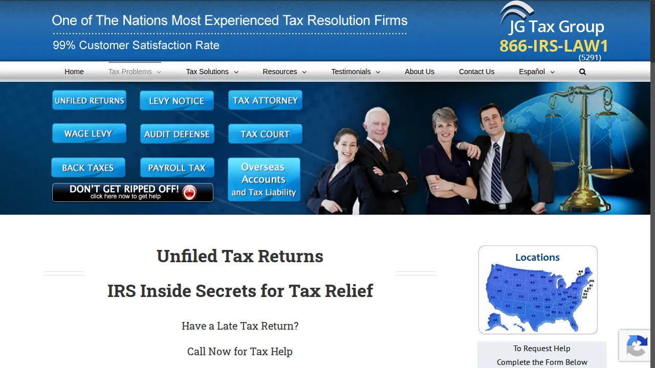 JG Tax Group page