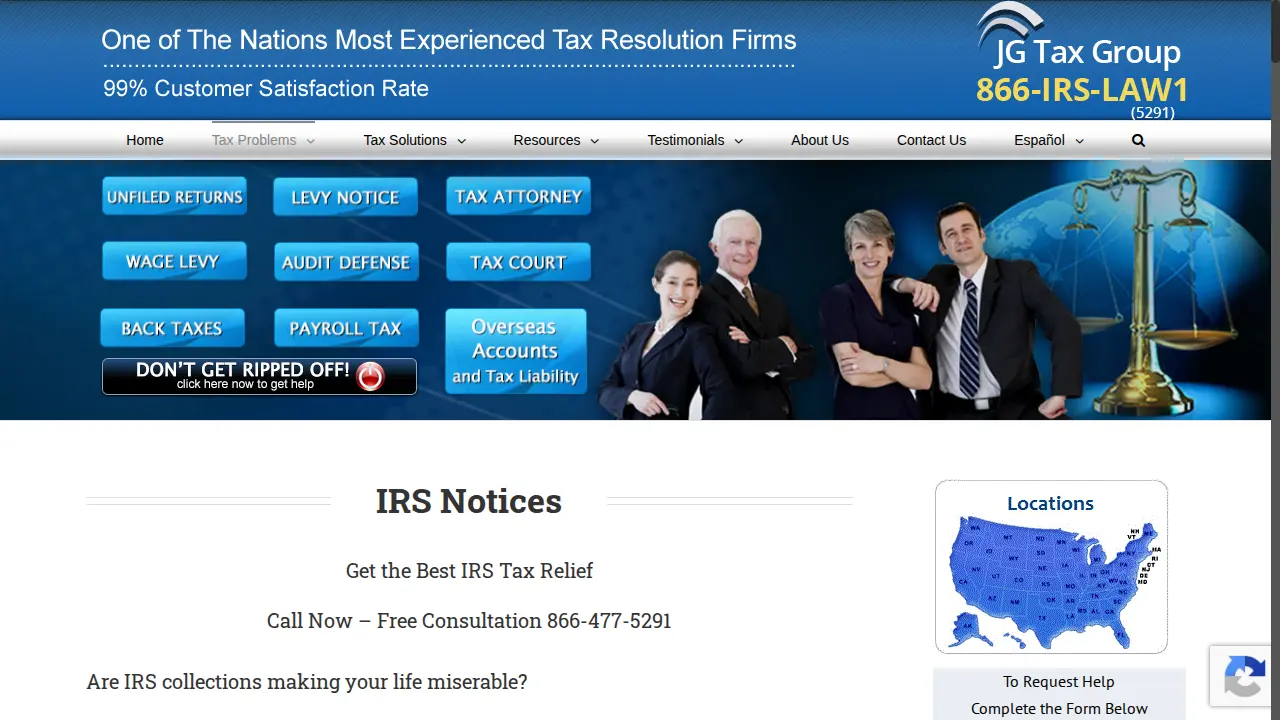 JG Tax Group page