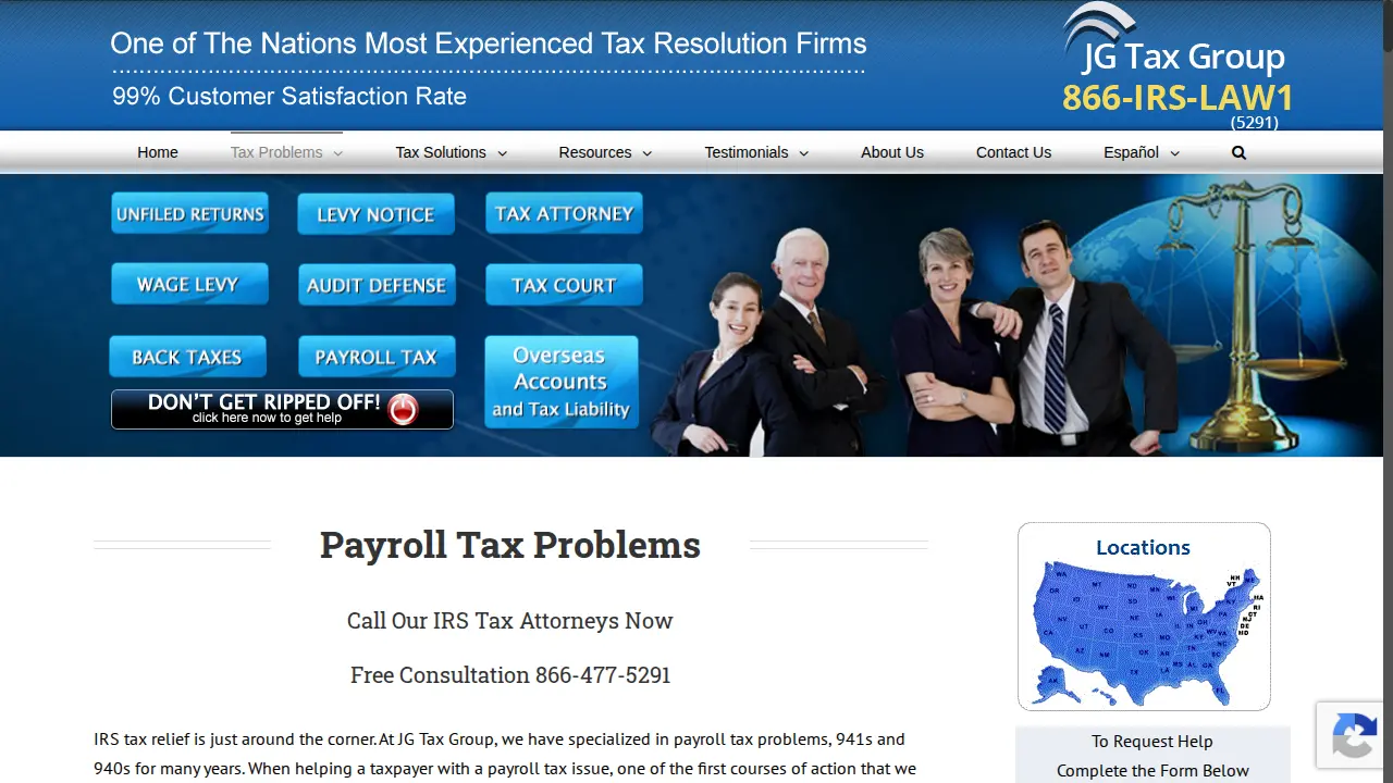 JG Tax Group page