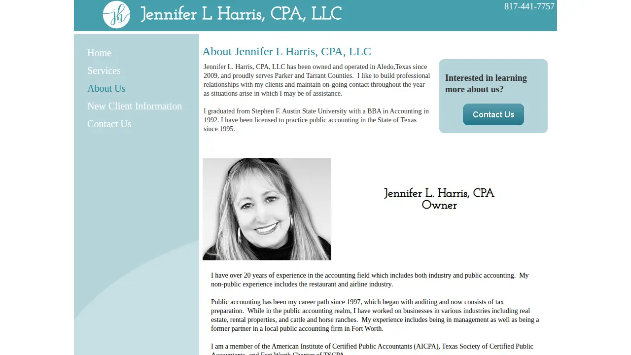 Jennifer L Harris, CPA, LLC page