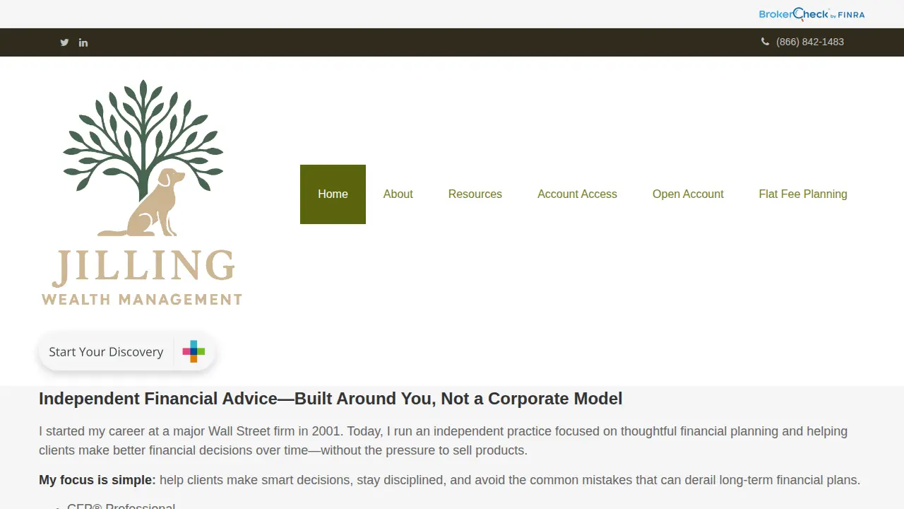 Jilling Wealth Management page