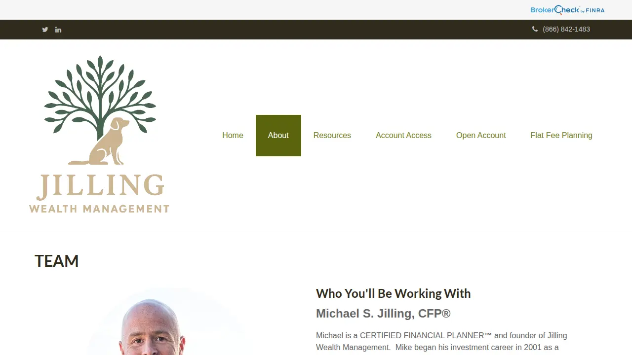 Jilling Wealth Management page