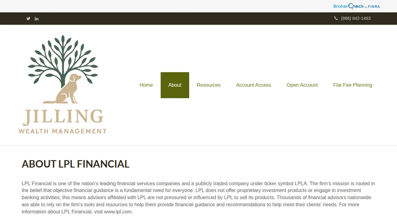 Jilling Wealth Management page