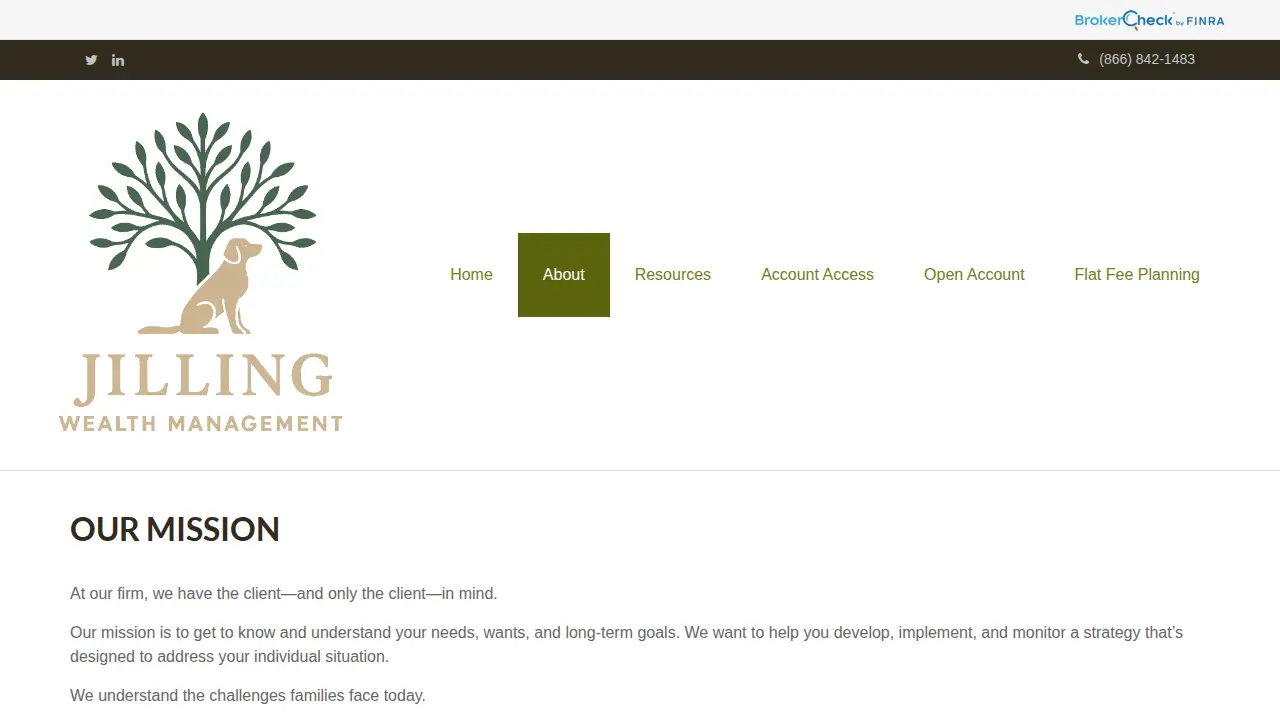 Jilling Wealth Management page