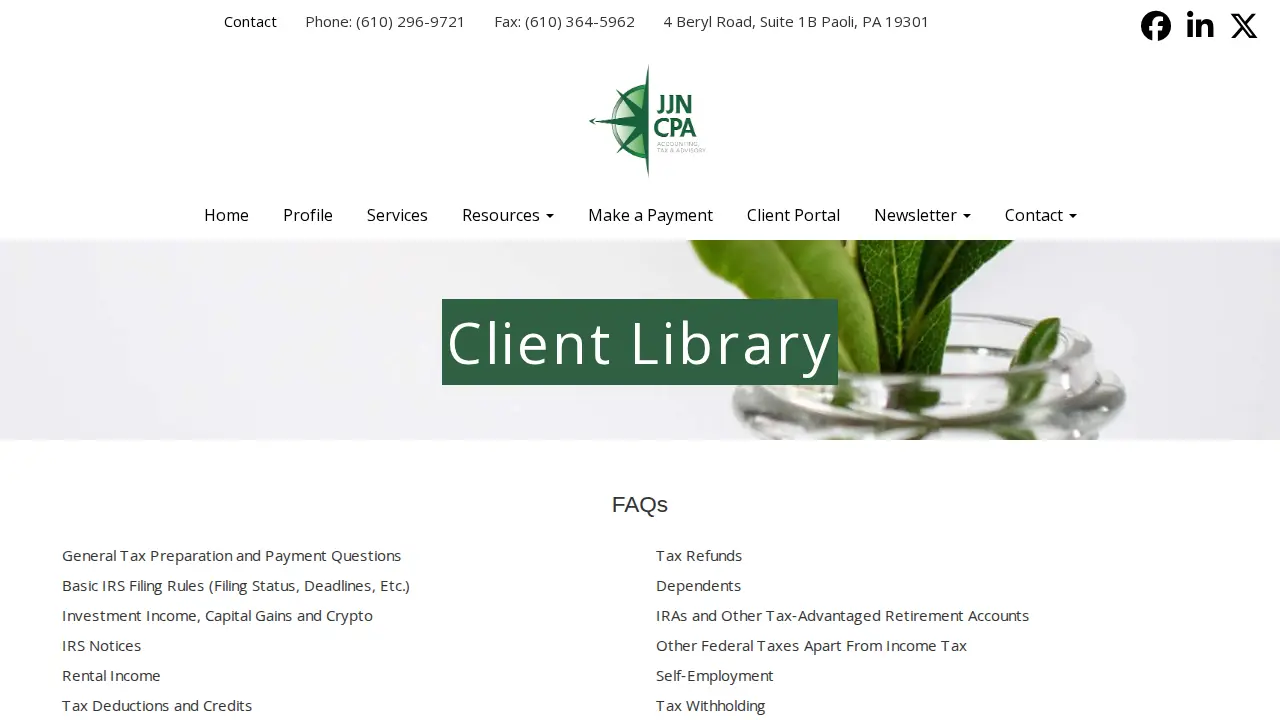 James J. Newhard CPA page