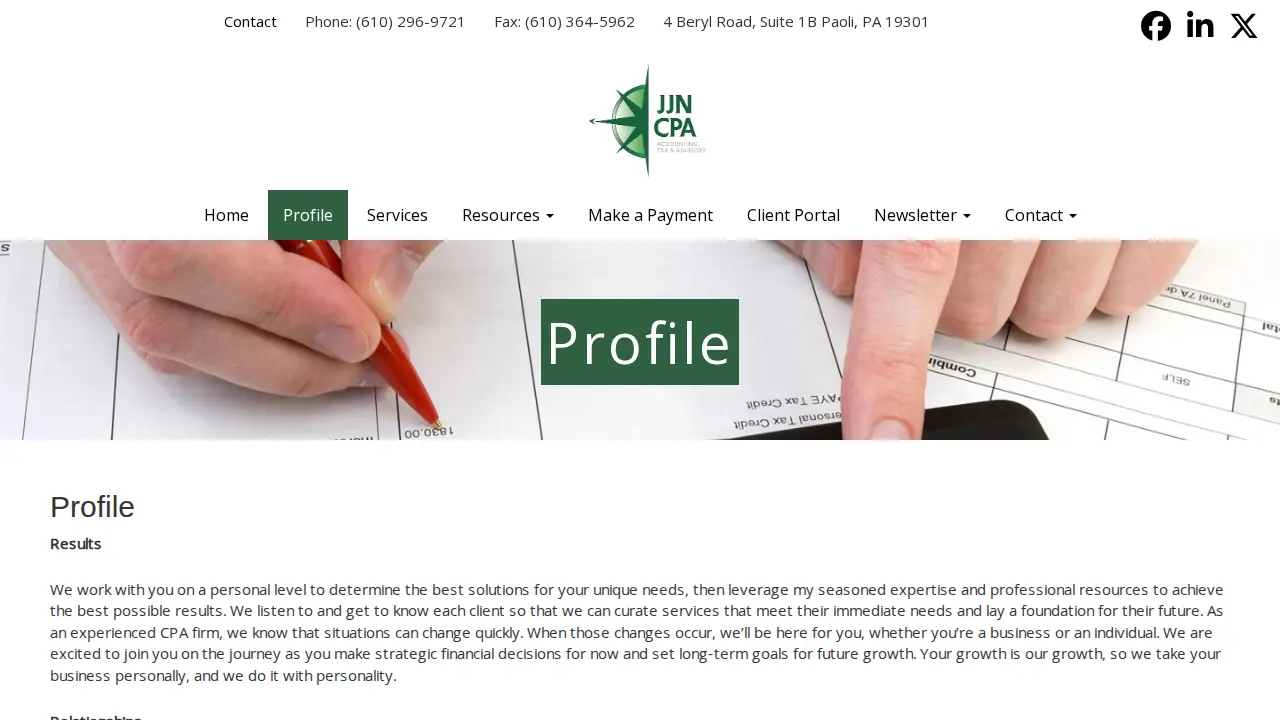 James J. Newhard CPA page