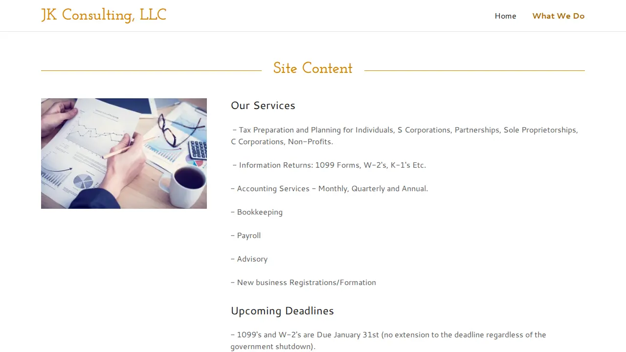 JK Consulting, LLC page