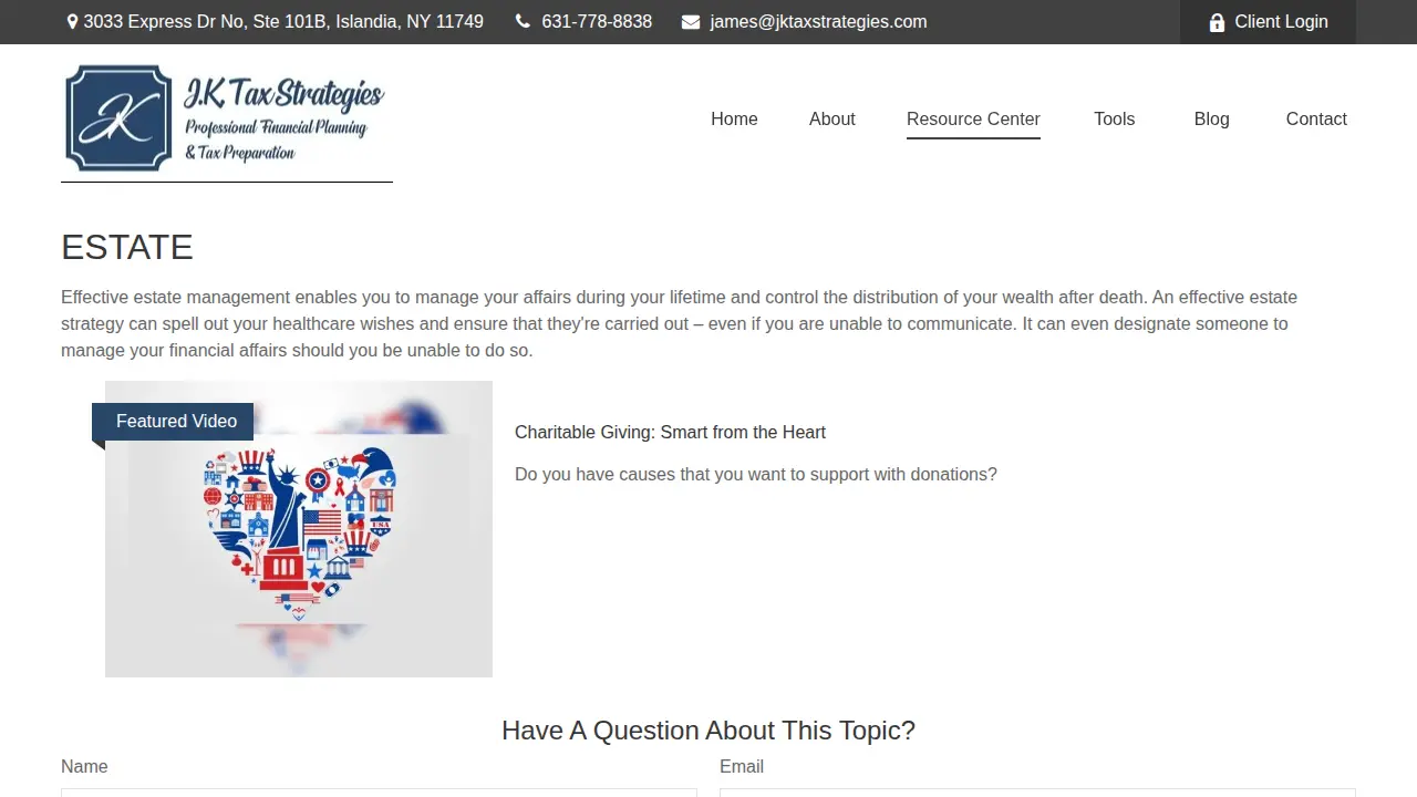 Jk Tax Strategies page