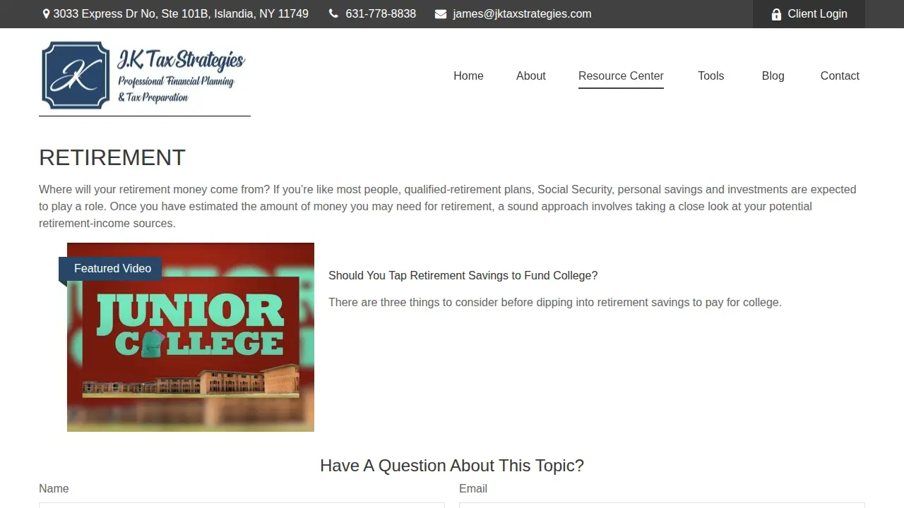 Jk Tax Strategies page