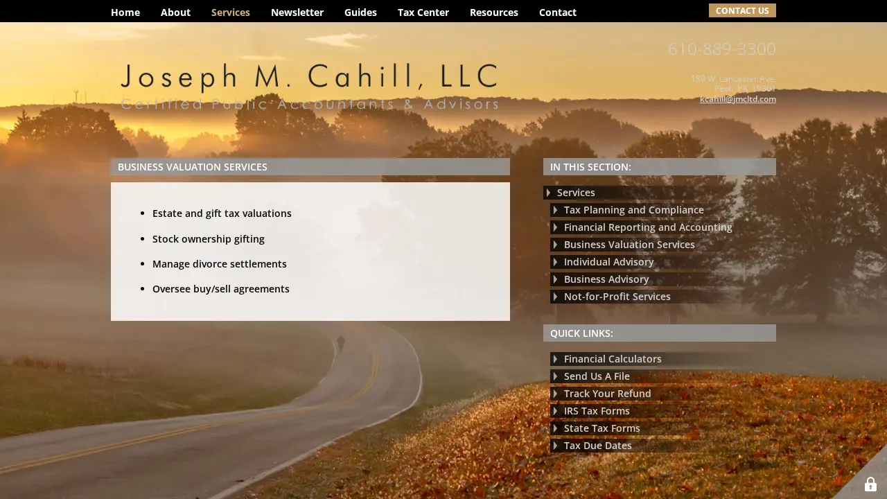 Joseph M Cahill Ltd page