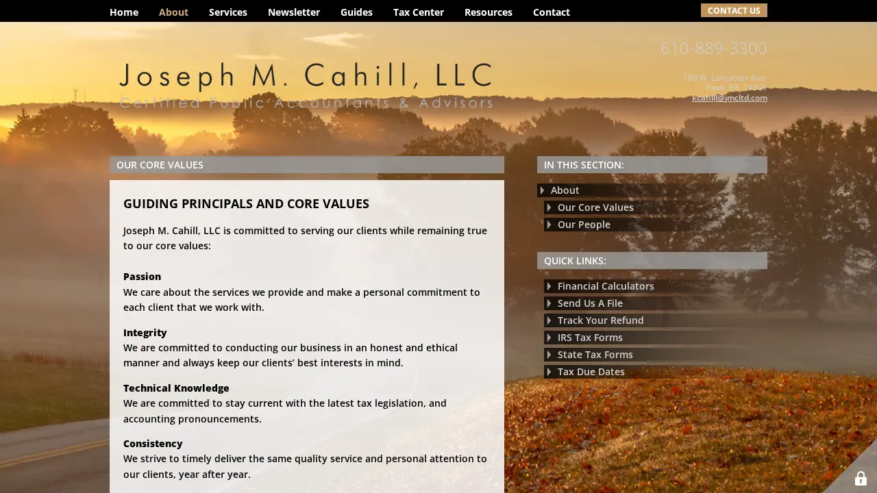 Joseph M Cahill Ltd page
