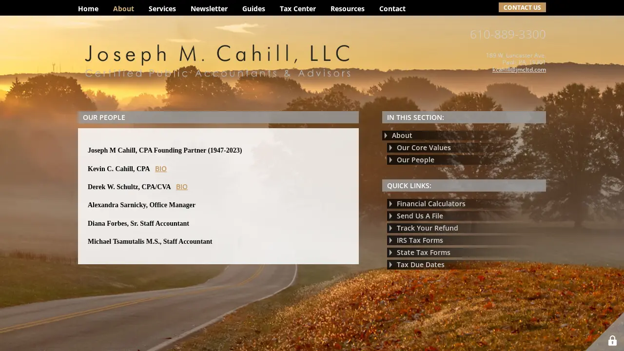 Joseph M Cahill Ltd page