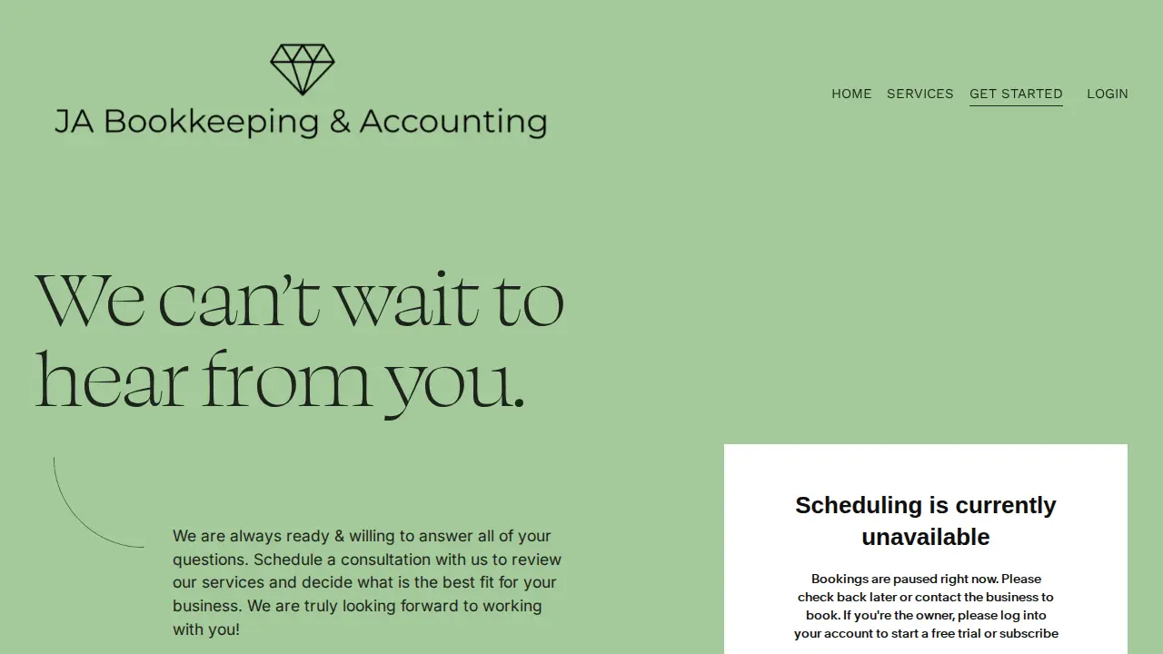JA Bookkeeping Inc page