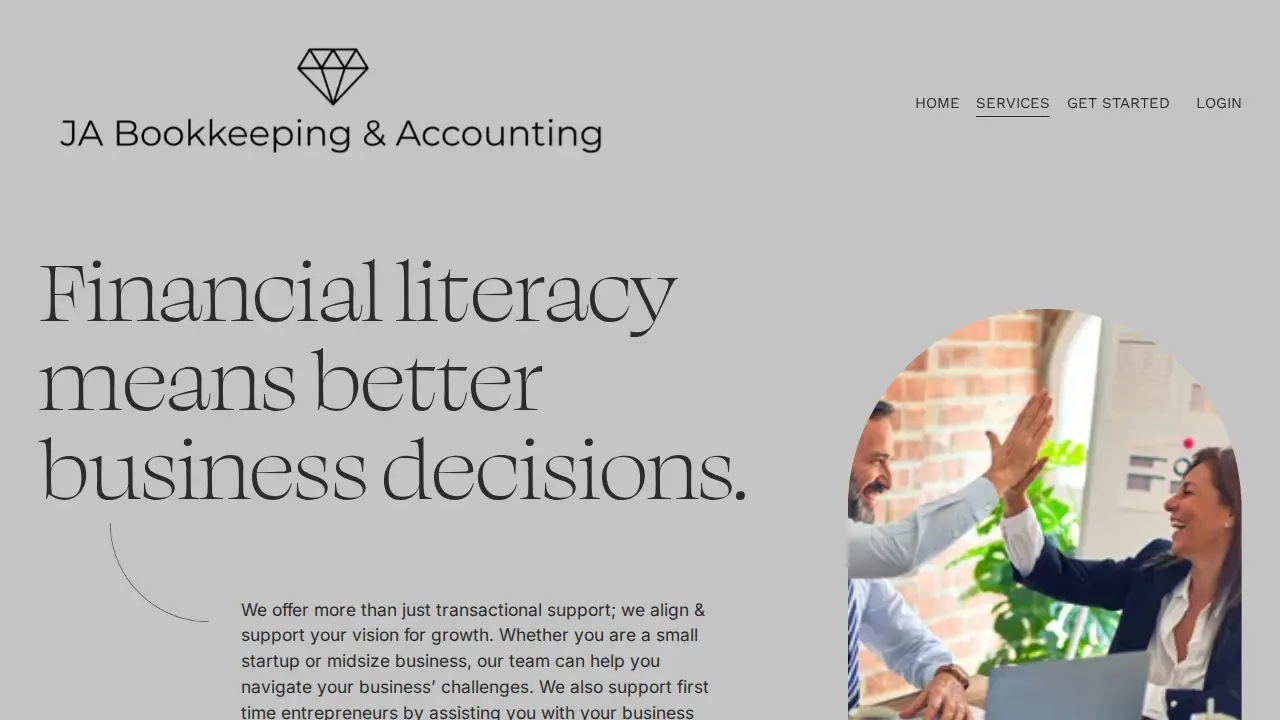 JA Bookkeeping Inc page