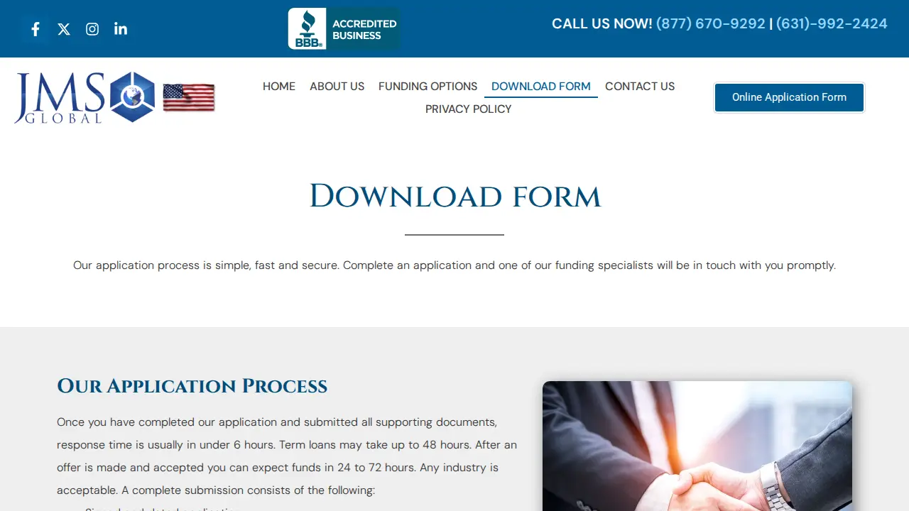 JMS Global page