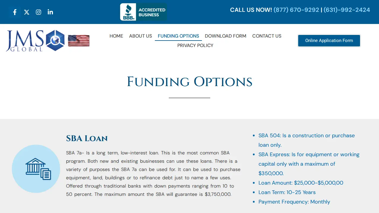 JMS Global page