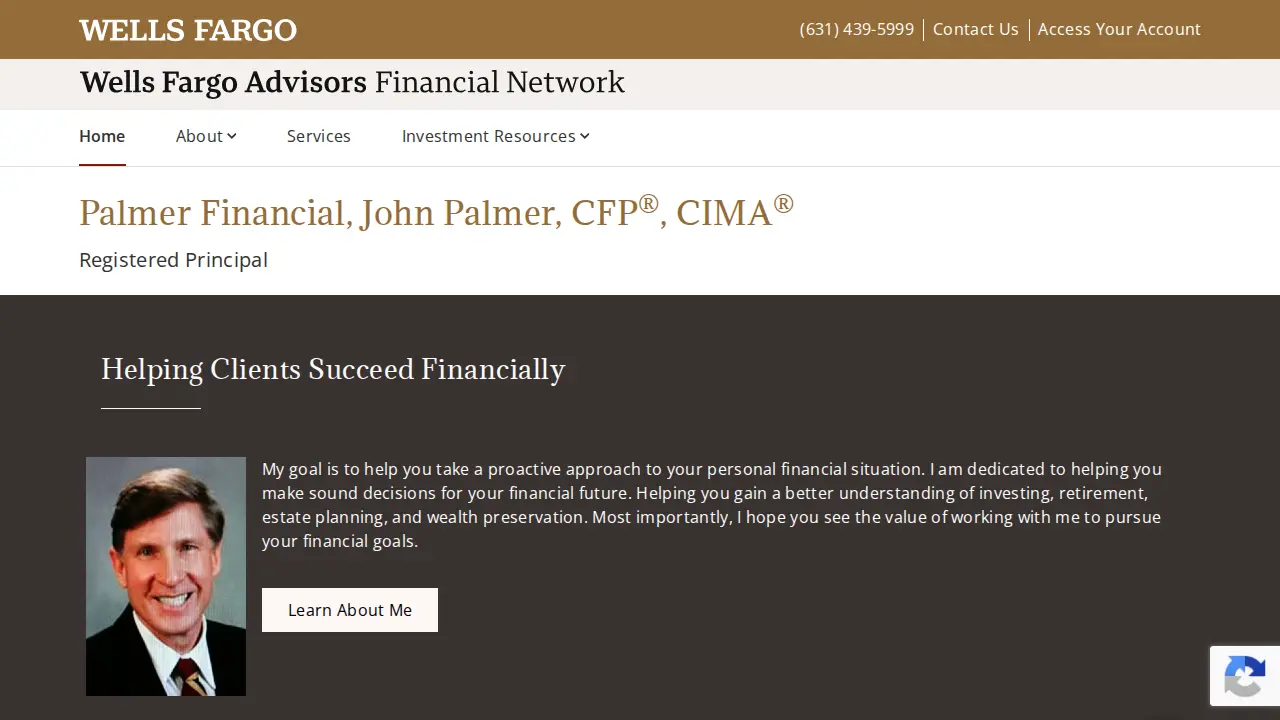 Palmer Financial page