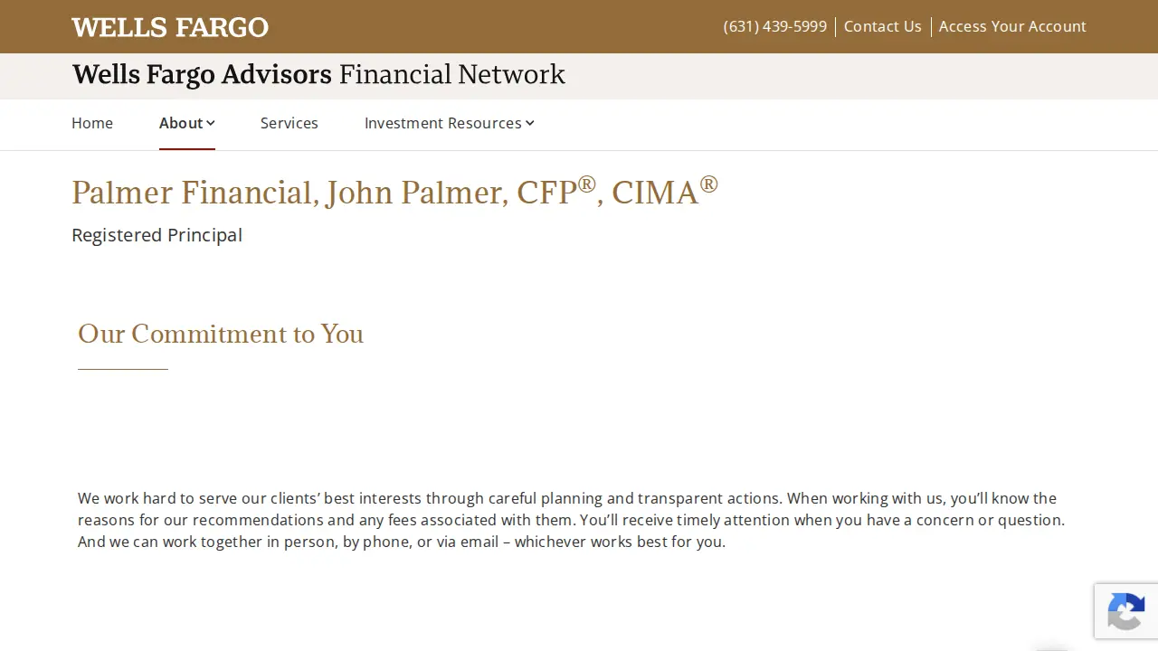 Palmer Financial page