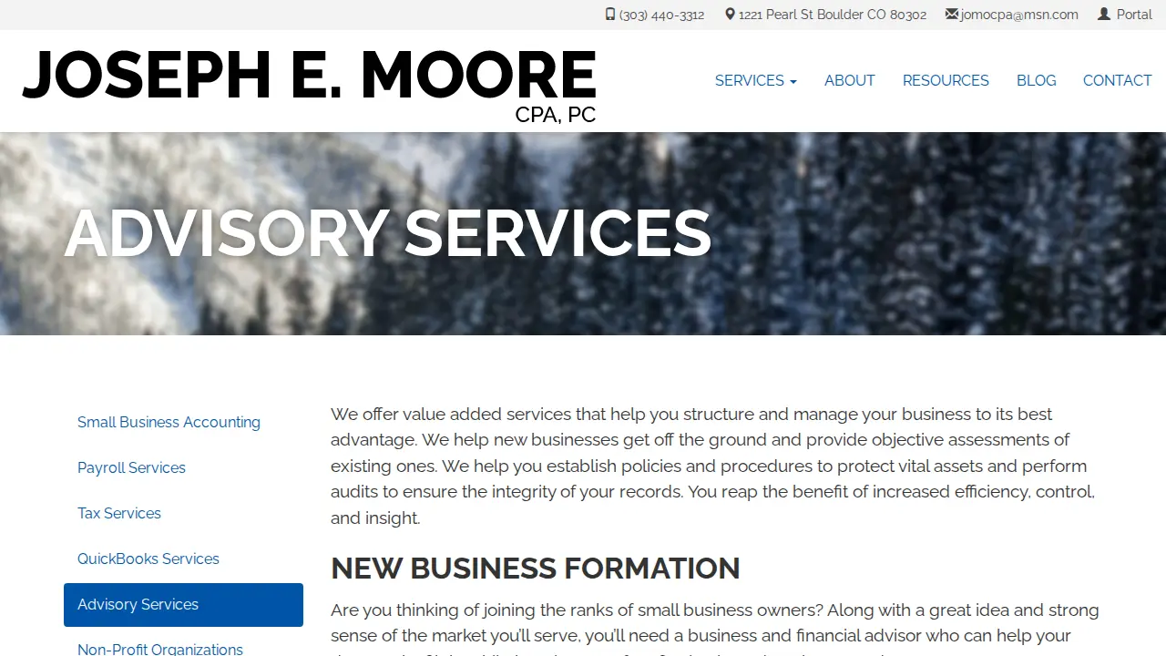 Joseph E Moore Cpa page