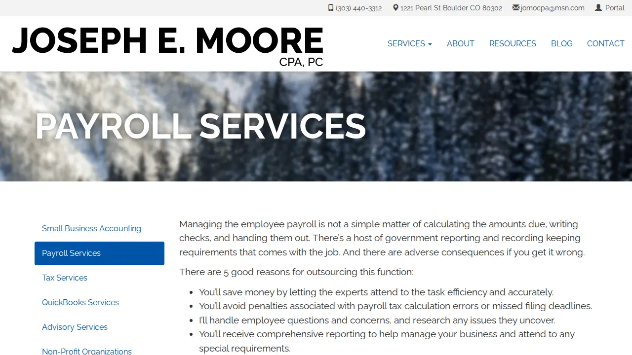 Joseph E Moore Cpa page