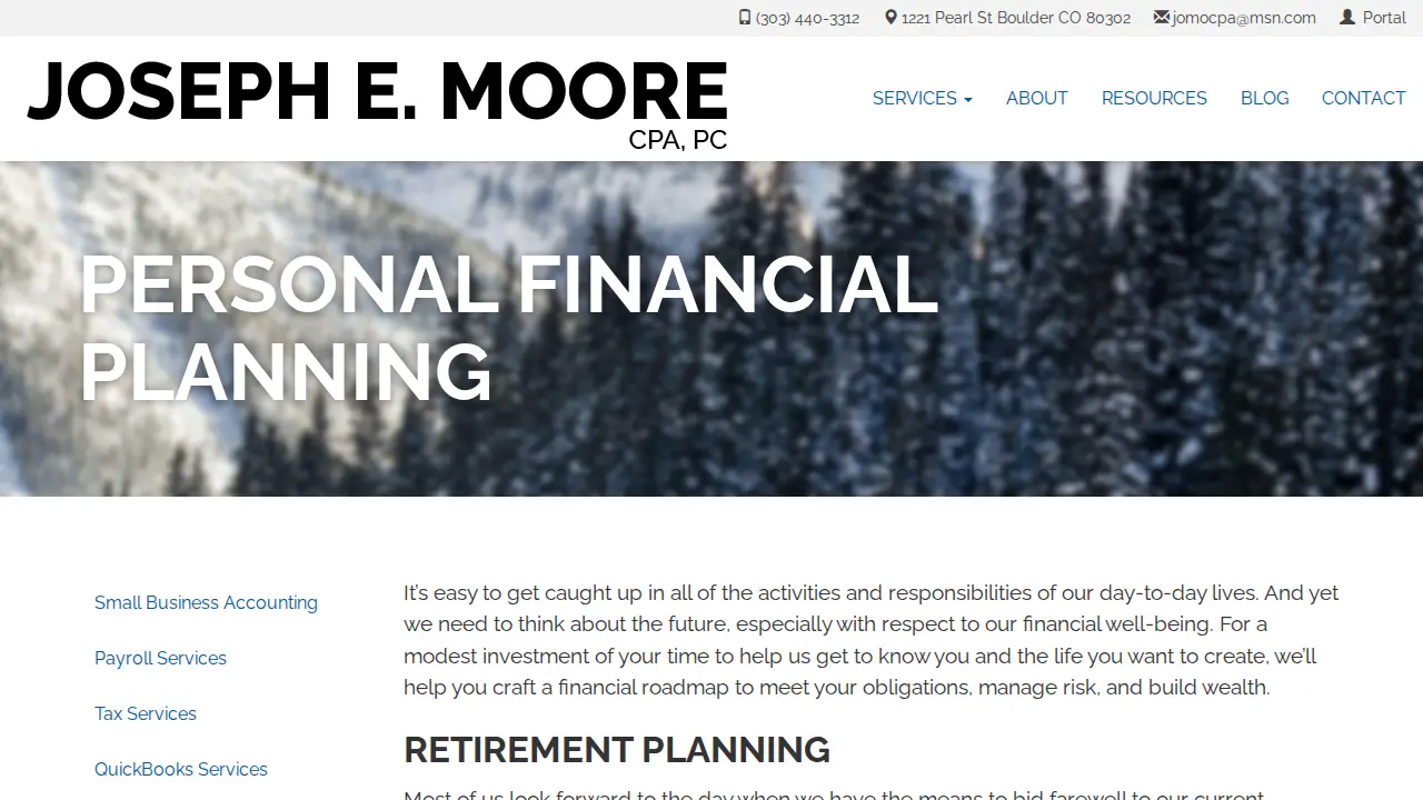 Joseph E Moore Cpa page