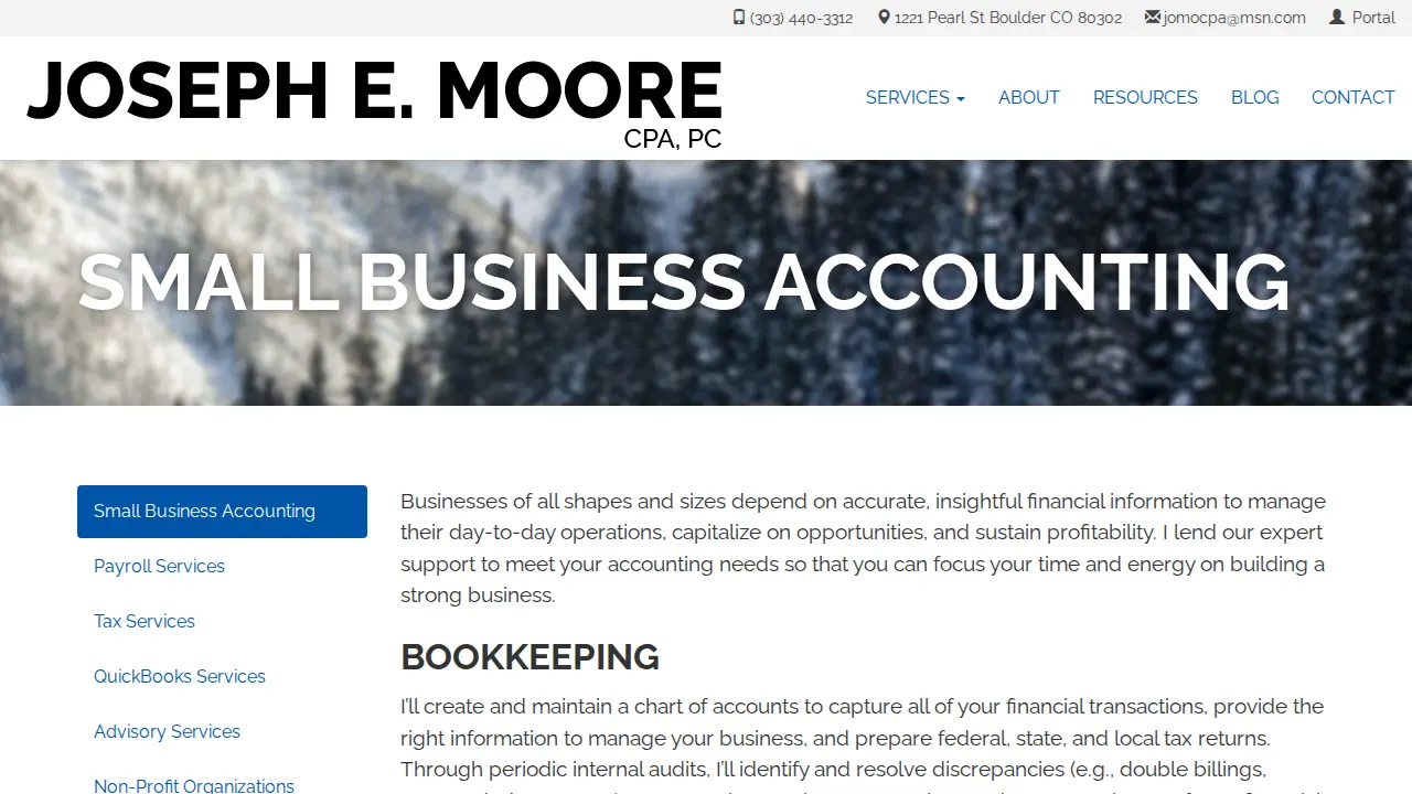 Joseph E Moore Cpa page