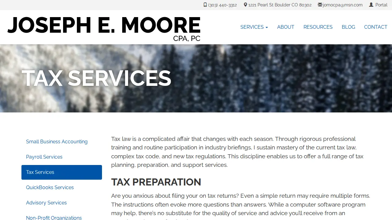 Joseph E Moore Cpa page