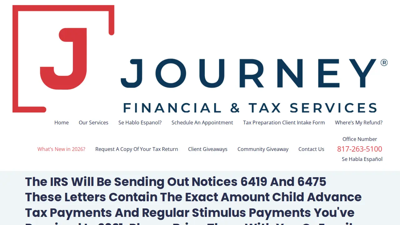 Journey Financial & Tax Services page