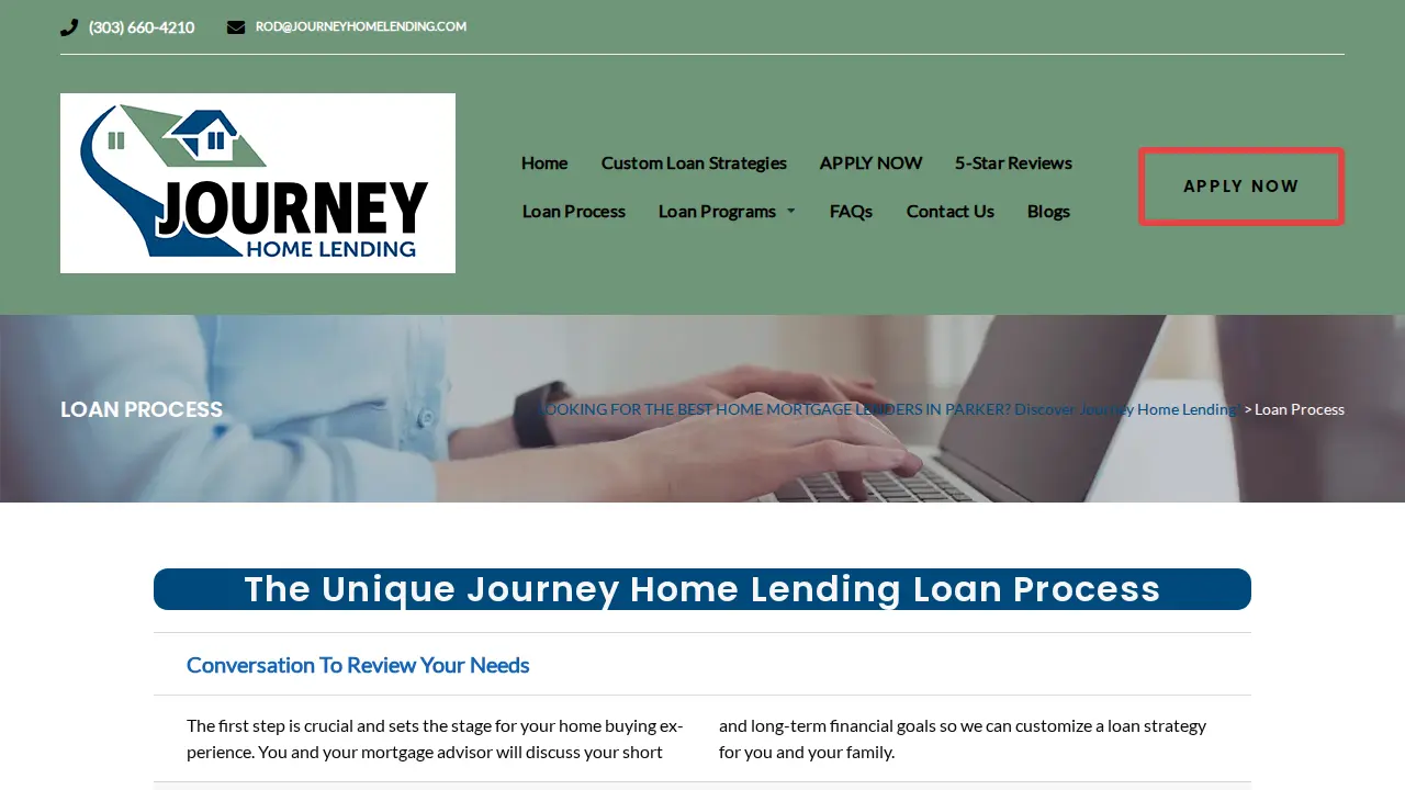 Journey Home Lending page