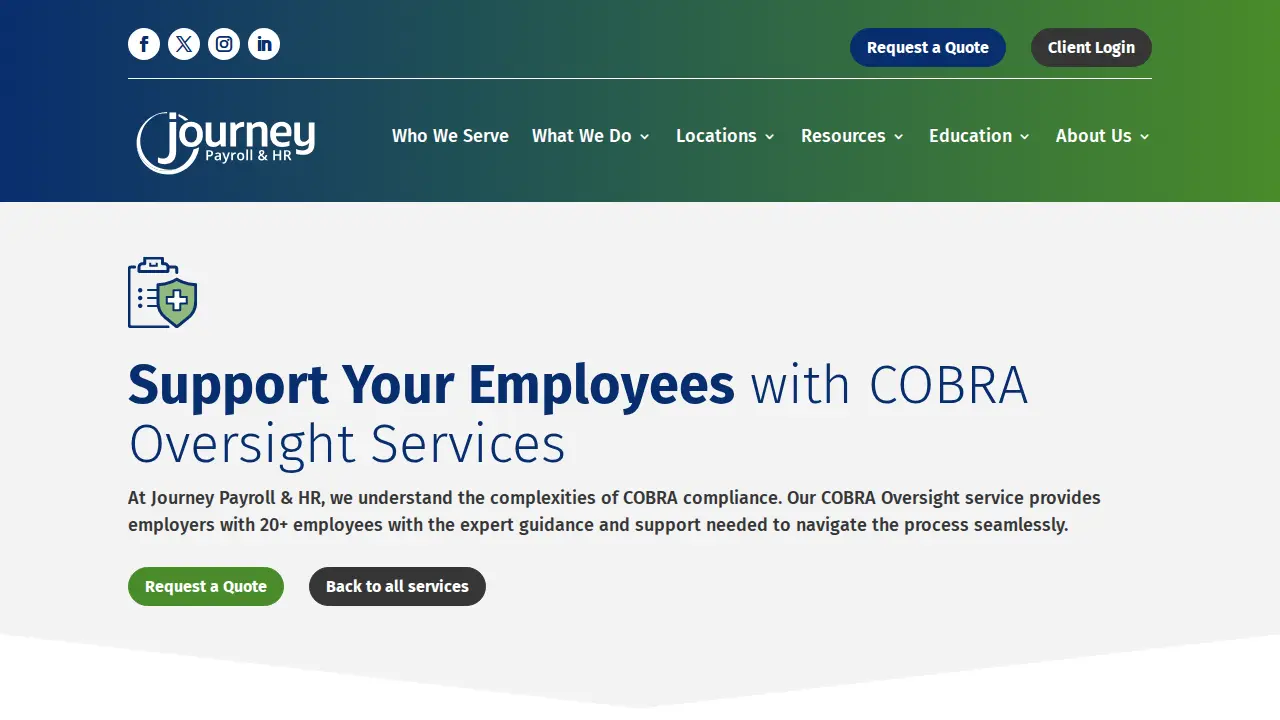 Journey Payroll & HR page