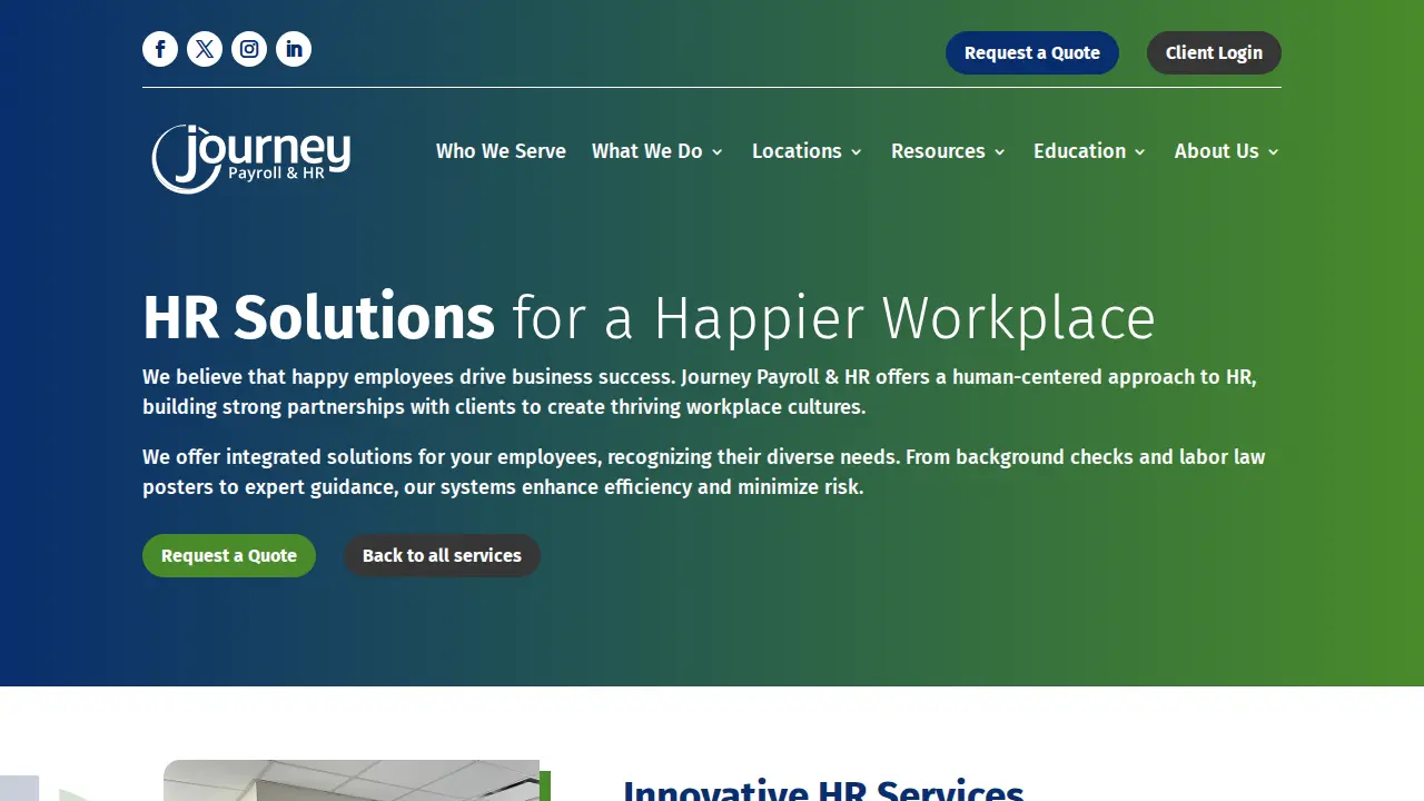 Journey Payroll & HR page