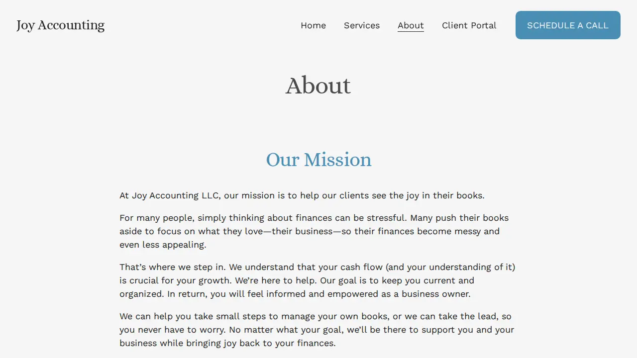 Joy Accounting LLC page