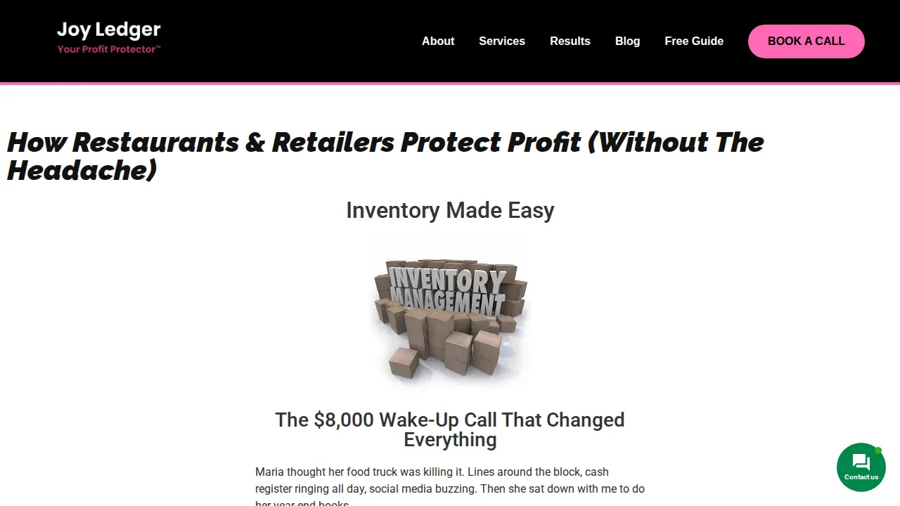 Joy the bookkeeper page
