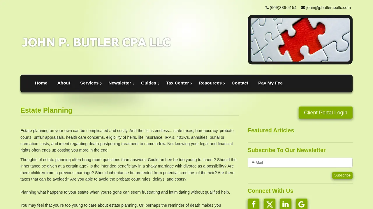 John P. Butler CPA LLC page