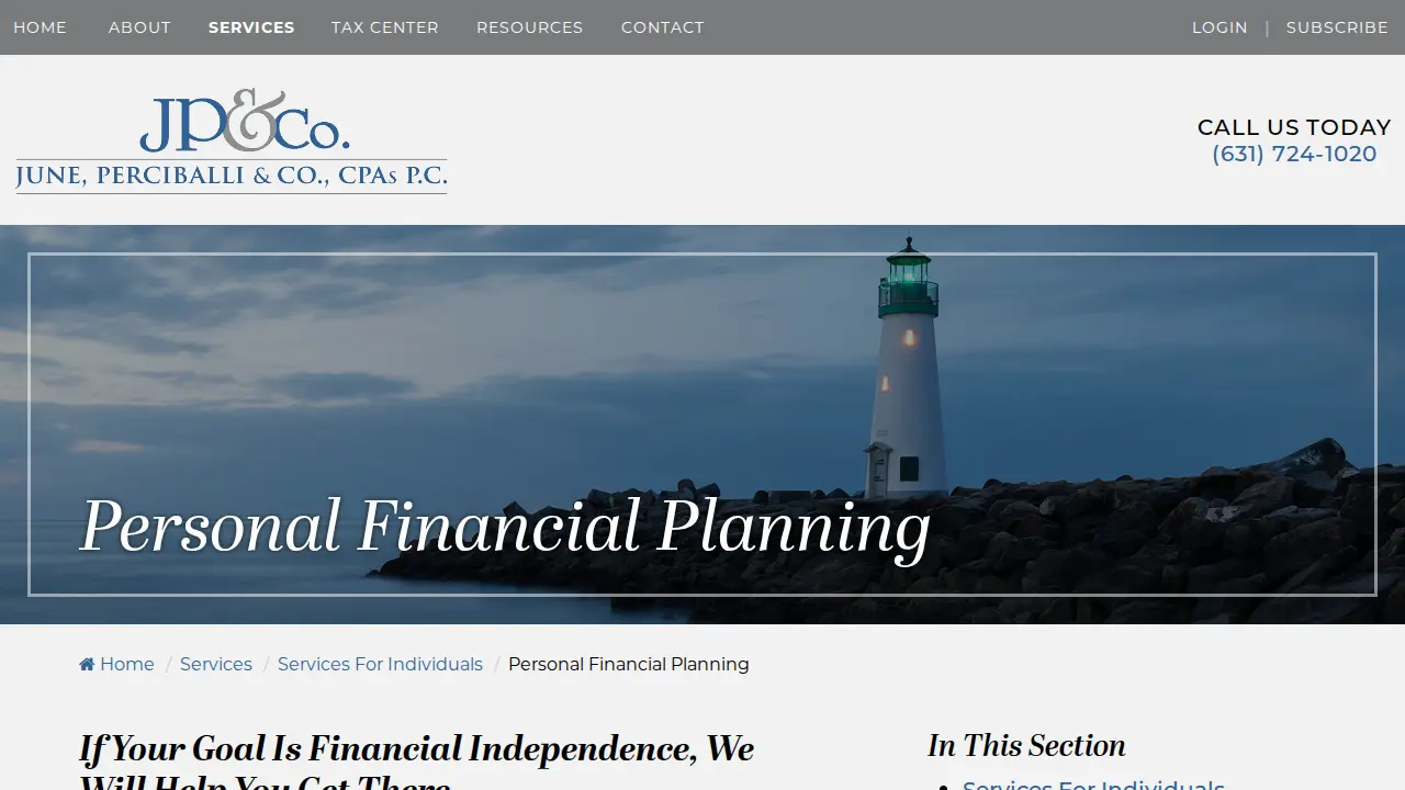June, Perciballi & Co. CPAs P.C. page