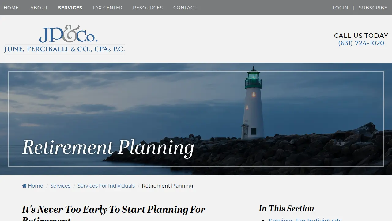 June, Perciballi & Co. CPAs P.C. page