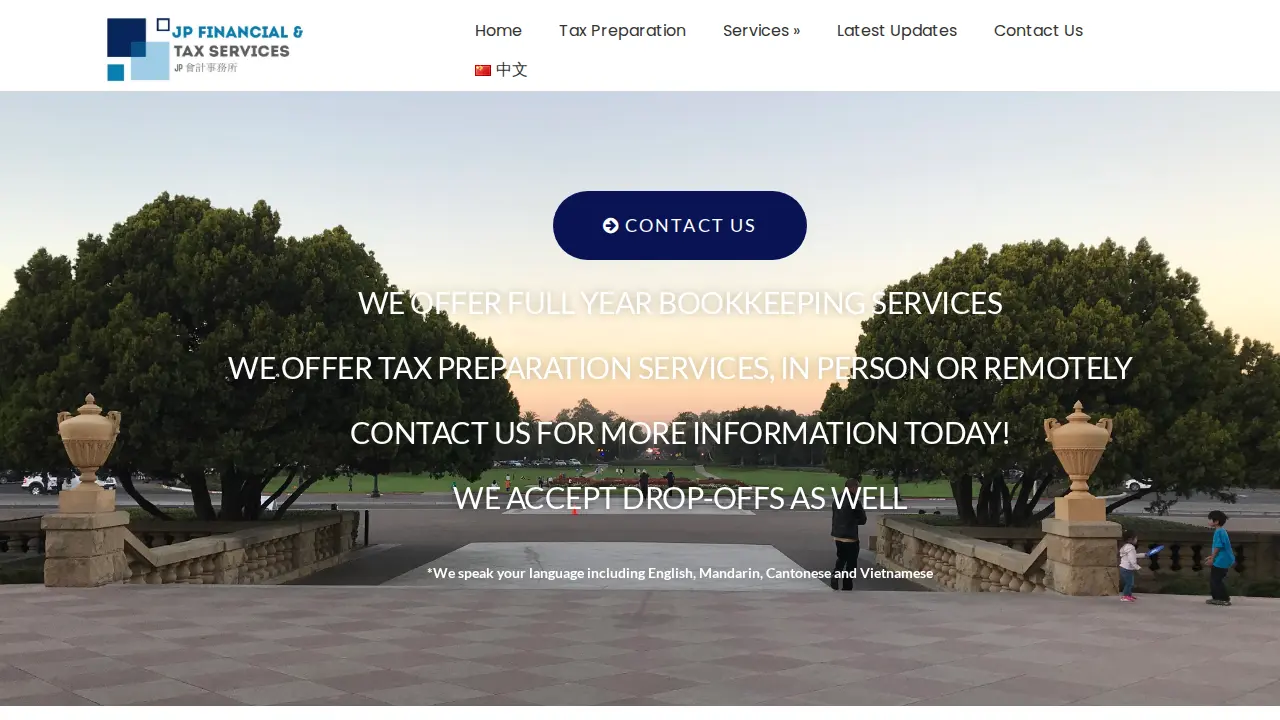 JP Financial & Tax Services, CPA, Tax Prep, Payroll, Sales & Income Tax, IRS Audit, Small Business Accounting, 中文会计师, ITIN 报税