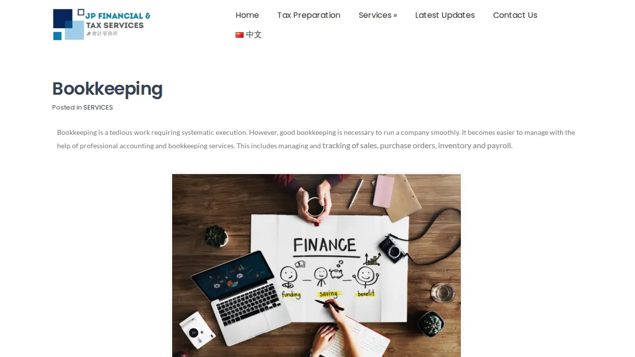 JP Financial & Tax Services, CPA, Tax Prep, Payroll, Sales & Income Tax, IRS Audit, Small Business Accounting, 中文会计师, ITIN 报税 page