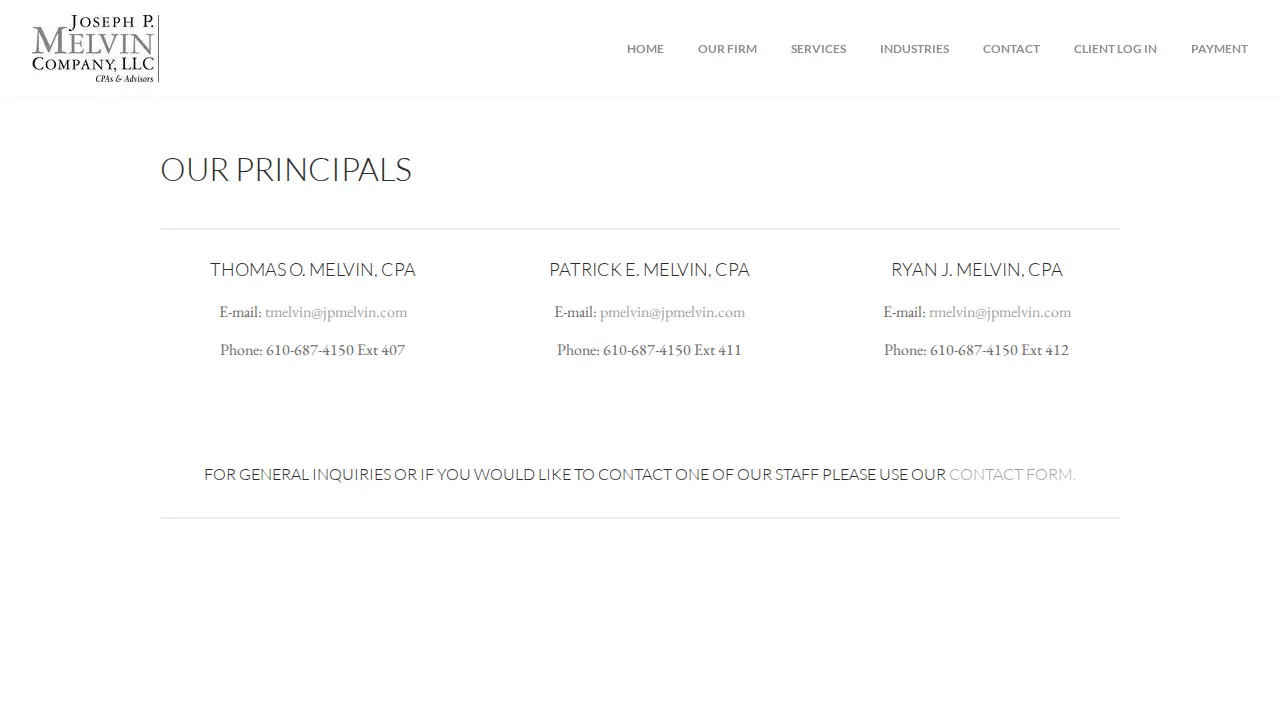 Joseph P Melvin Company LLC page