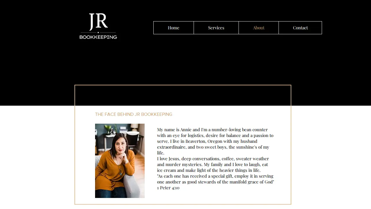 JR Bookkeeping & Organization page