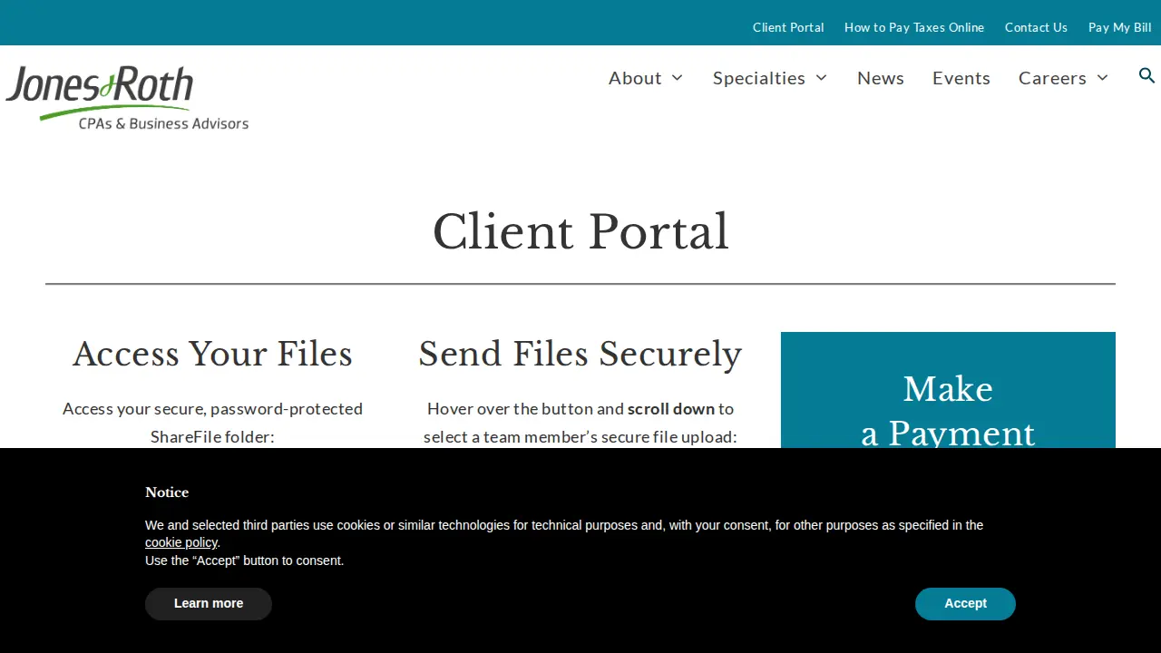 Jones & Roth CPAs & Business Advisors page