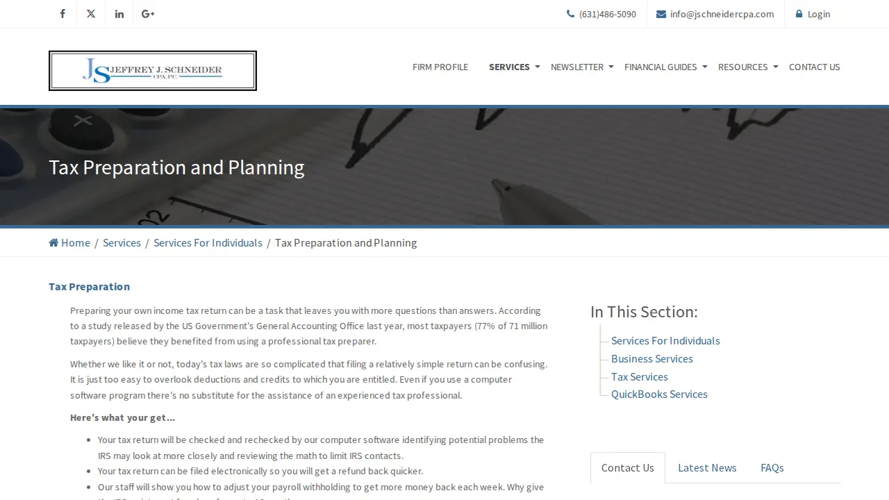 Jeffrey J. Schneider, CPA, P.C. page